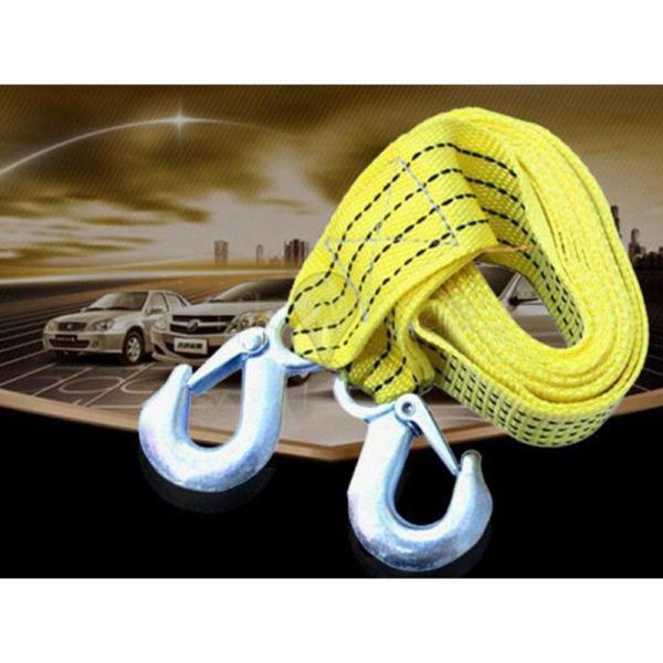大人気商品 牽引ロープ けん引ロープ 耐荷重量3トン 両端フック付き 全長3m 3ton 吊荷 軽くて丈夫 荷物運搬 車の故障 トラブル時に スリングベルト