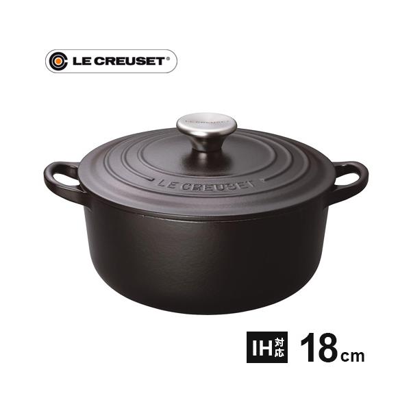 ル・クルーゼ ココット・ロンド 18cm マットブラック 2101 鋳物