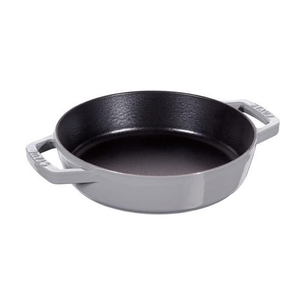 ストウブ staub ラウンド 両手フライパン 20cm グレー 40511-660 日本