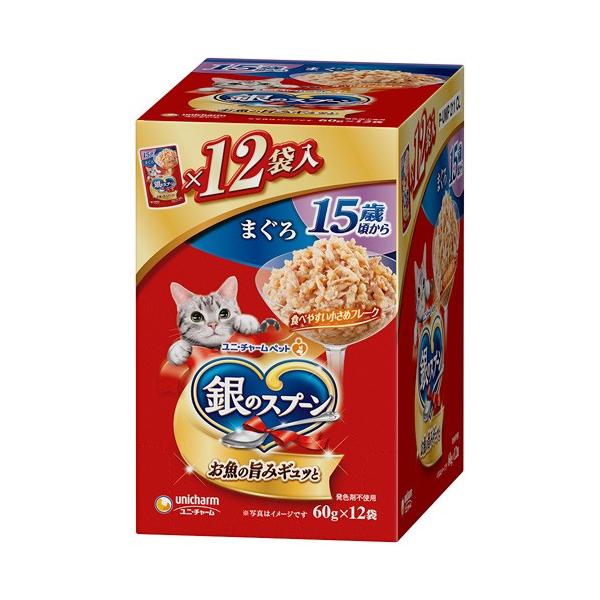 他サイト： ユニ・チャーム 銀のスプーン パウチ 15歳頃から まぐろ 60g×12個 3482081の商品画像