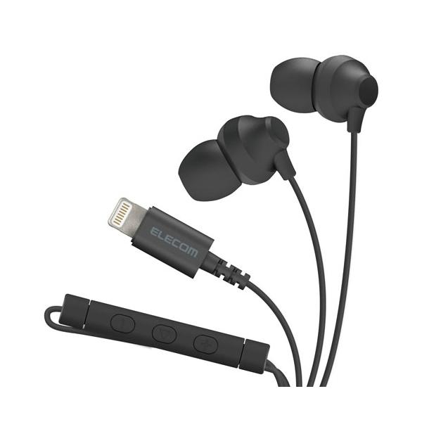 他サイト： エレコム ELECOM Lightning接続ヘッドホンマイク/FAST MUSIC TM ブラック EHP-LF12CMXBKの商品画像