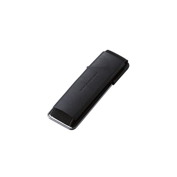 エレコム P-STBLSBK スマホバンド スマホベルトスタンド 落下防止 レザー ブラック ELECOM