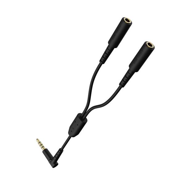 他サイト： エレコム ELECOM オーディオ2分配ケーブル 0.2m ブラック EHP-35W02BKの商品画像