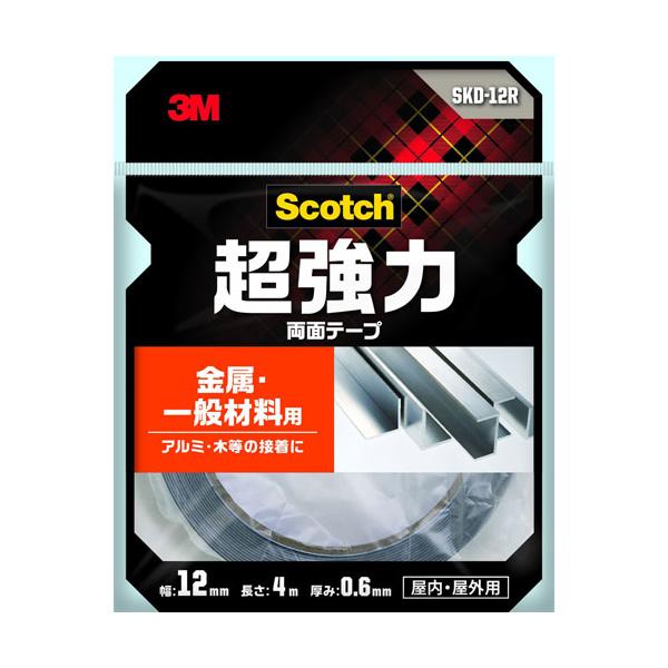他サイト： 3M スリーエム スコッチ（R） 超強力両面テープ 金属・一般材料用 12mm×4m SKD-12Rの商品画像
