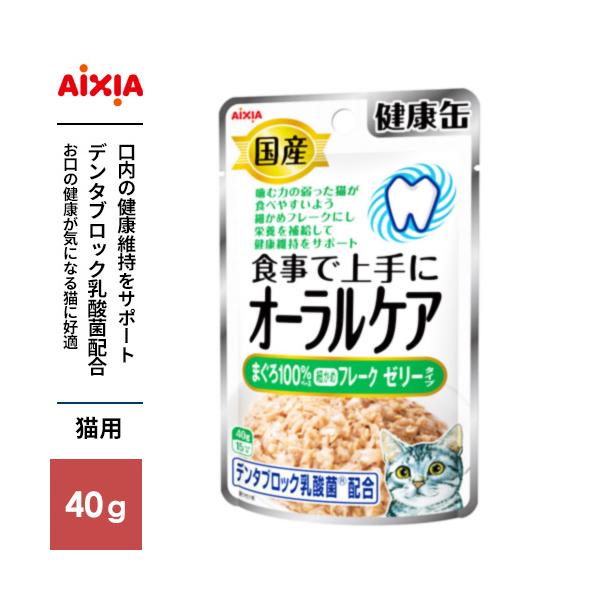 国産 健康缶パウチ オーラルケア まぐろ細かめフレーク ゼリータイプ