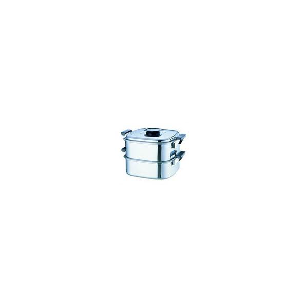 桃印18-0角型蒸器 27cm 2段 0472400 蒸し器 ステンレス IH対応 業務用