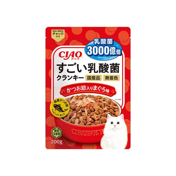 いなば CIAO すごい乳酸菌クランキー かつお節入り まぐろ味 200g