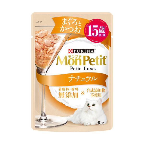 ネスレ モンプチ プチリュクスパウチ ナチュラル 15歳以上用 まぐろとかつお 30g