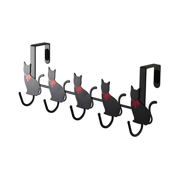 収納力抜群の５連 横型のドアハンガー。扉と折れ戸どちらでも使えます。本体：スチール（粉体塗装）耐荷重：約5kg※フック1つに付き約1kg対応サイズ：ドアの厚さ：2.7〜3.6cmまで/ドアと上部との隙間：3mm以上商品サイズ(WDH)36....