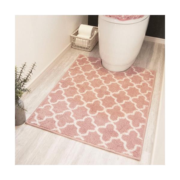 万能デザインのモロッカン柄のトイレタリー。ふんわり柔らかな肌触り。上品でシックなグレーとピンクの2色をご用紙しました。商品サイズ(cm)：約 縦 60×横 80×高さ 1商品重量(g)：約 515材質：パイル部：ポリエステル100%原産国：...