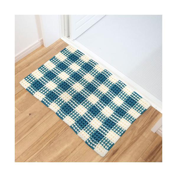 バスマット　セット オカトー Ag+抗菌 ワッフルバスマット 40X60cm ブルー : cocoatta