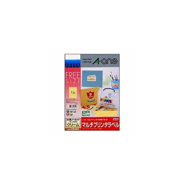エーワン ラベルシール プリンタ兼用 マット紙 クリームン A4判 1面