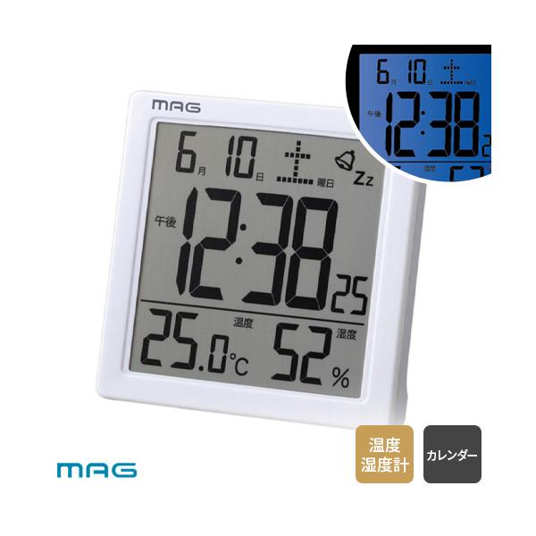 他サイト： デジタル アラームクロック 目覚まし時計 ノア MAG マグ カッシーニ T-726 ホワイト タッチセンサー式ライト付の商品画像