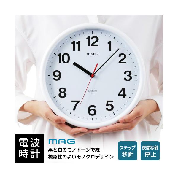 他サイト： ノア精密 MAG 電波掛時計 パルク W-768 WH-Zの商品画像