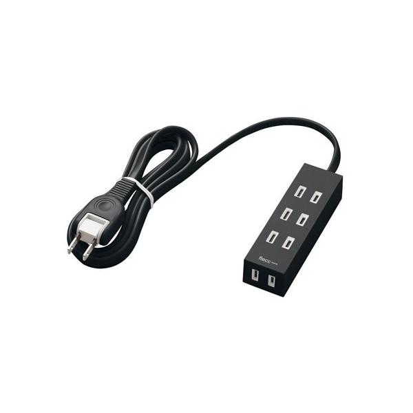 他サイト： 延長コード 電源タップ 2m 2P 4個口 スタイリッシュデザイン ほこりシャッタースイングプラグ 黒 T-NFL01-2420BK エレコムの商品画像