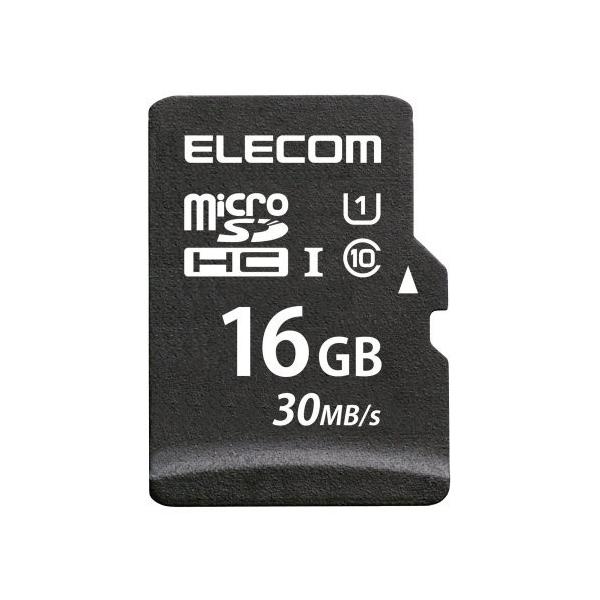 他サイト： ポスト投函 エレコム ELECOM マイクロSD カード 16GB UHS-I SD変換アダプタ付 データ復旧サービス MF-MS016GU11LRAの商品画像