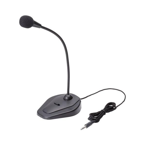 他サイト： エレコム ELECOM スタンドマイク（ミュートボタン付き） HS-MC05BKの商品画像