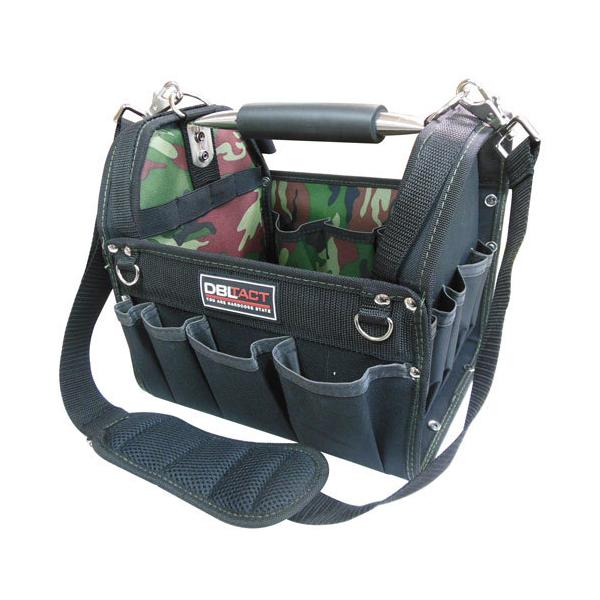 定番シリーズよりも少し小さめで持ち運びに便利●バックの内外に各種ポケット付きで抜群の収納力●水弾きの良い撥水加工生地使用●サイドに便利なコンベックスホルダー付き●ショルダーベルト付き【仕様】本体寸法：H250×W295×D210mm