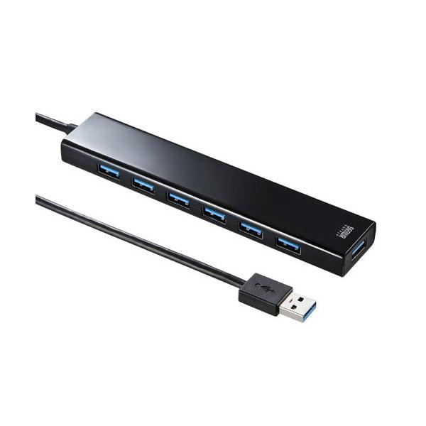 他サイト： サンワサプライ 急速充電ポート付きUSB3.2Gen1 7ポートハブ USB-3H703BKNの商品画像