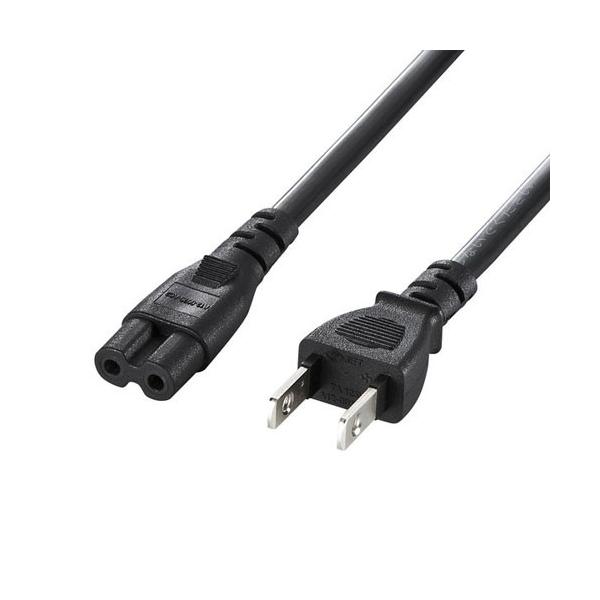 サンワサプライ 電源コード 2P ストレートコネクタ 2m ブラック KB
