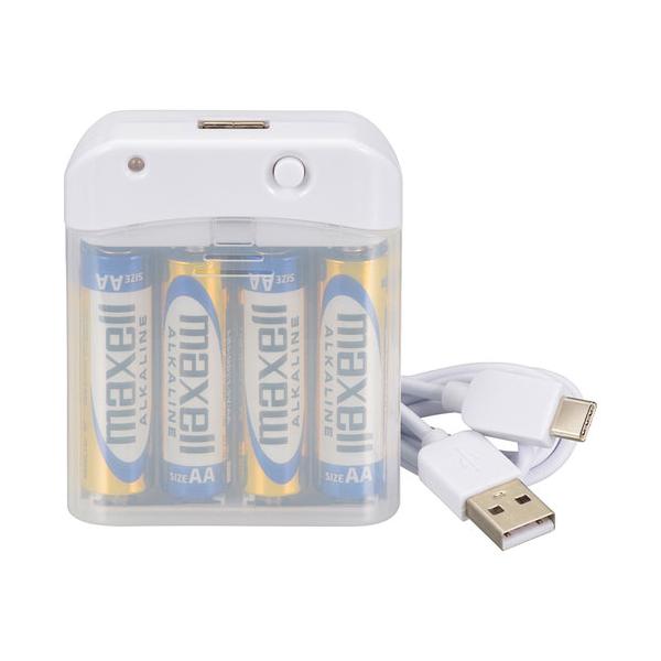 他サイト： オーム電機 AudioComm 電池式充電器 スマートフォン用 USB TypeC MAV-LR03C-Wの商品画像