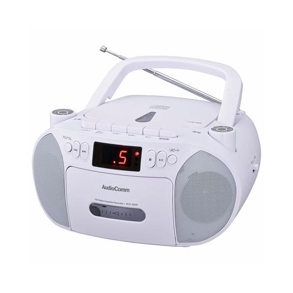 他サイト： オーム電機 CDラジカセ ホワイト RCD-320N-Wの商品画像