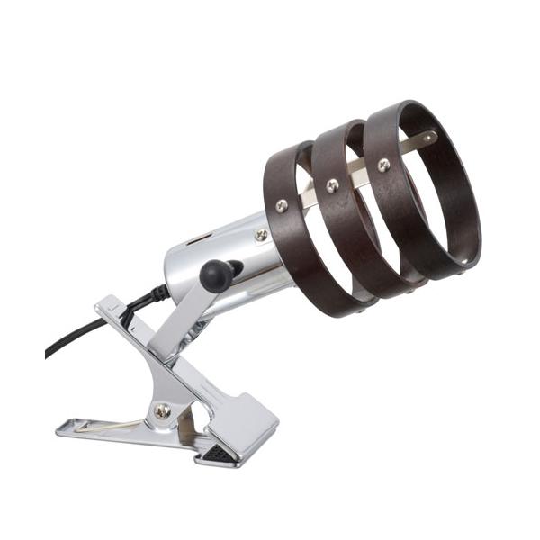 【特長】● 光の向きが自由に変えられます。● 中間スイッチで点灯・消灯ができます。● 強力クリップで簡単に固定できます。【仕様】■ スイッチ：中間スイッチ(ON/OFF)■ 本体色：ダークブラウン■ 材質：スチール、木■ 本体サイズ：約 幅...