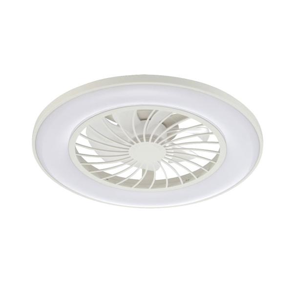 オーム電機 ファン付LEDシーリングライト 12畳用 調光調色 DCモーター 5000lm 風量6段階 リモコン付 ホワイト