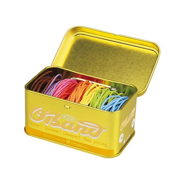 カラフルな輪ゴムが8色ミックスしているので、用途に合わせてご使用いただけます。ゴージャスなゴールド缶です。今日は何色を使おう？いろいろ選べてワクワク♪ミックス：チョコレート/バイオレット/ピンク/レッド/オレンジ/イエロー/ライトグリーン/...