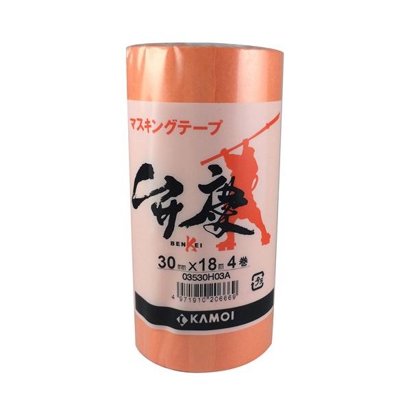 カモ井加工紙 カモイ 建築塗装用マスキングテープ 弁慶 30mm×18m 4巻入