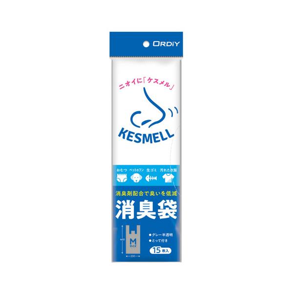 他サイト： KESMELL ケスメル 消臭袋 M グレー 半透明 15枚 KS-SHGYMT-15の商品画像