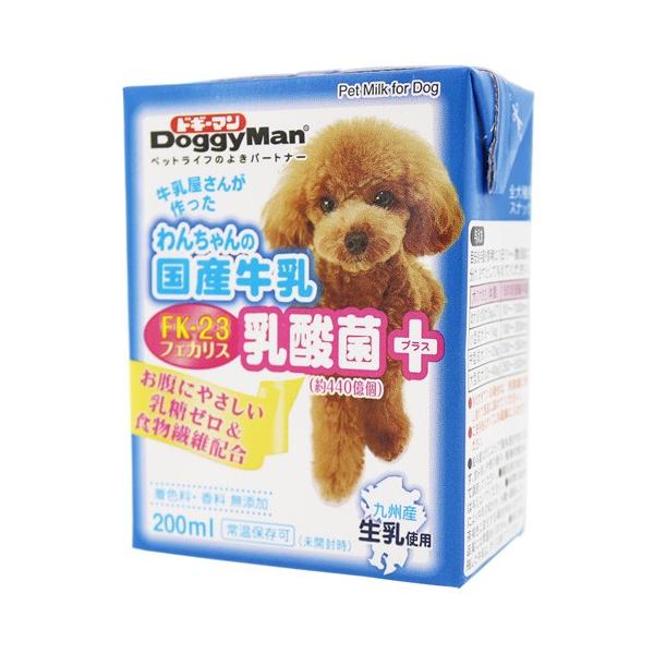 ドギーマンハヤシ わんちゃんの国産牛乳 乳酸菌プラス 200ml