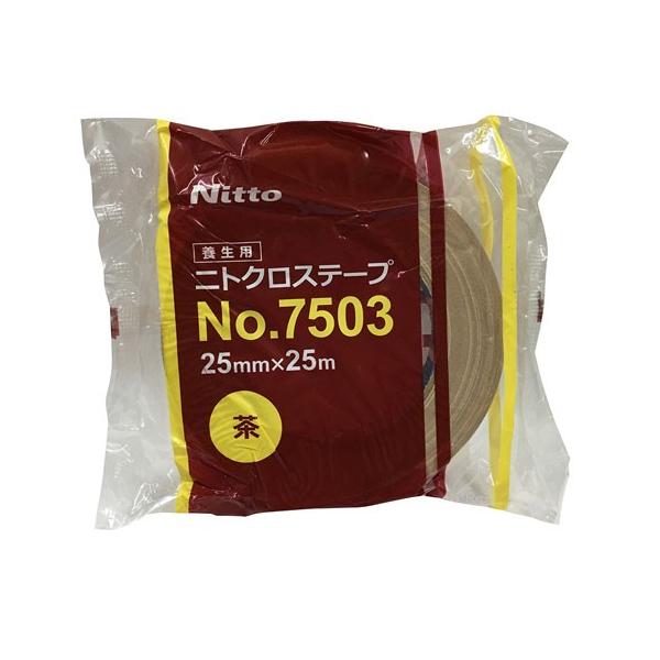 ニトムズ 日東 養生用 ニトクロステープ No.7503 茶 25mm×25m R0660