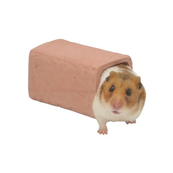 年中使える素焼き製！かじっても安心陶器製！小動物にピッタリ！吸湿性の高いテラコッタ(素焼き)製トンネルの隠れ家。夏は素焼きの表面にぴったり触れてひんやり涼感。冬は巣材を詰め込んでも蒸れ過ぎず快適！SANKO / さんこうしょうかい