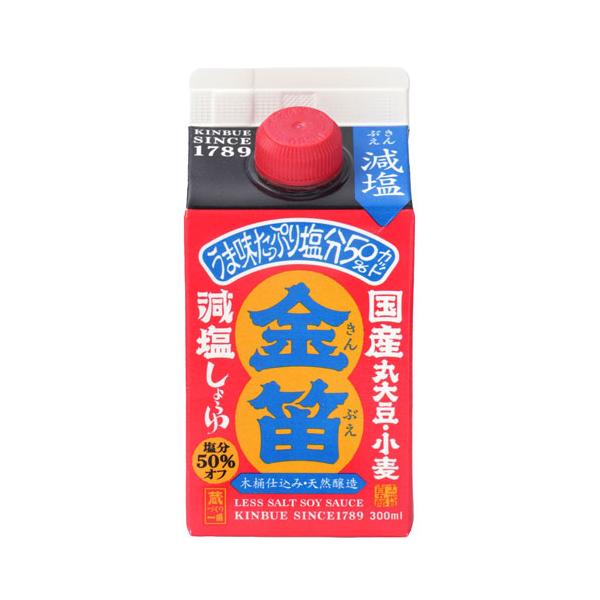 笛木醤油 金笛 減塩しょうゆ 紙パック 300ml