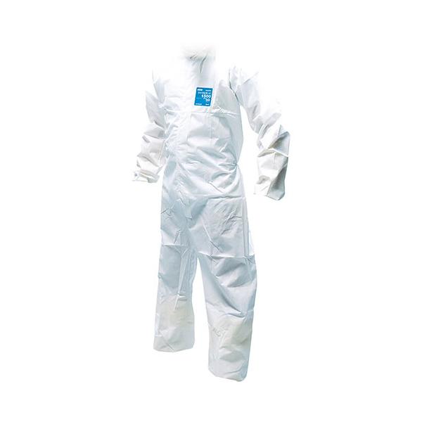 アスベスト関連作業に使用できる使い捨ての化学防護服です。【用途】石綿(アスベスト)取扱い、粉体取扱いなどの作業。【機能】通気性を保ちながら優れた防じん性能で、帯電しにくいです。ファスナー部には、汚染を防護する為の両面テープ付きフラップ(ふた...