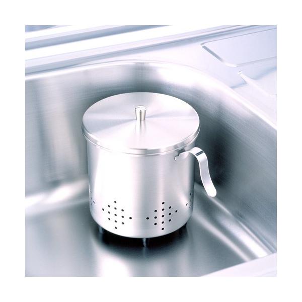 他サイト： ヨシカワ プレミアム・ミズリード 円柱コーナーポット YH9617 三角コーナー ステンレス 蓋付き 浮かせる おしゃれ 日本製 燕三条 水が流れる ゴミ受けの商品画像