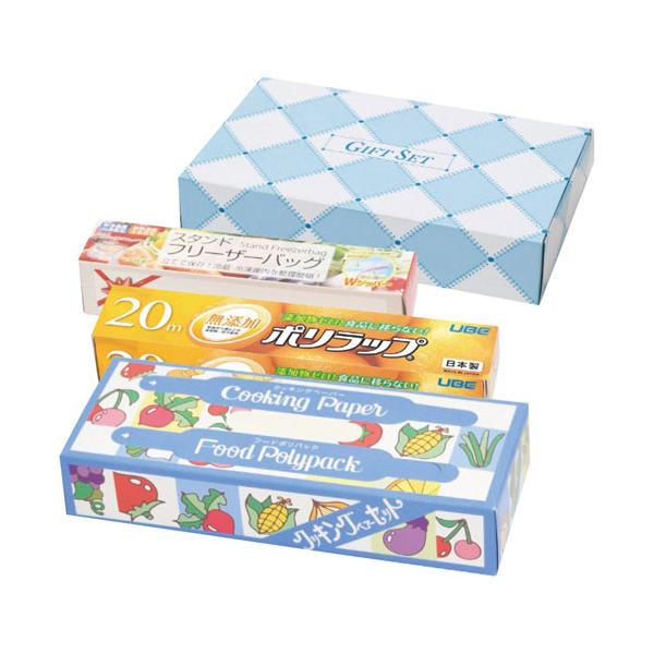 お台所の必需品、3点セットです【仕様】ポリラップ(22cm×20m)1本・フリーザーバッグ(5枚入)・クッキングペアセット(キッチンペーパー・ポリ袋各10枚入)各1箱【製造・生産地】日本・中国・タイ製ナカガワ / なかがわ