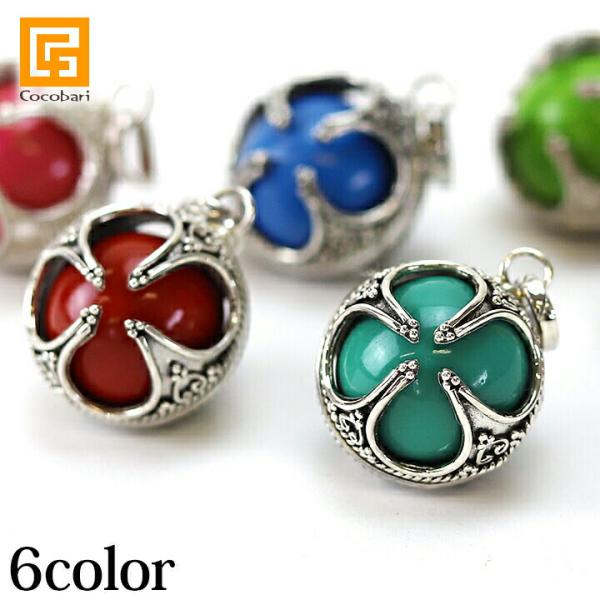 ガムランボール CLOVER (6カラー) シルバークロス付き バリ雑貨 バリ島