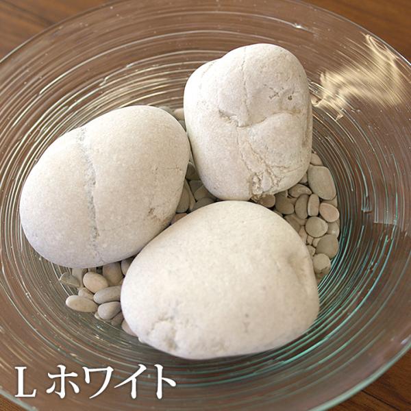 ナチュラルストーン(L)ホワイト(3個)化粧石 飾り石 観葉植物 マルチング 大きい 大きめ 装飾用 白い石 白色 ストーンペインティング バリ雑貨 ココバリ