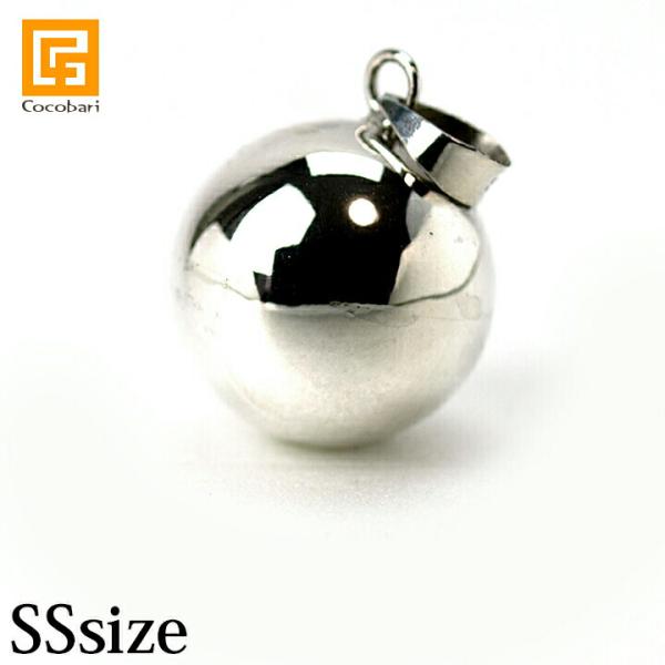 ガムランボール PLAIN SILVER(シルバー)(SS) シルバークロス付き  バリ島  キーホルダー お守り 鈴 開運グッズ  メール便対応可