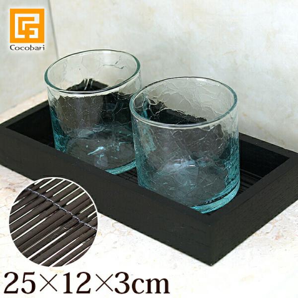 トレー(チーク＆椰子)25×12×3cm  アジアン雑貨 バリ インテリアトレイ おしゃれ 木製 トレー エスニック アジア