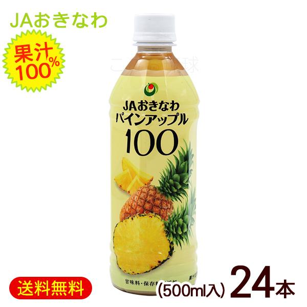 パインアップル100 500ml×24本 /沖縄産 パインジュース 果汁100％ JA