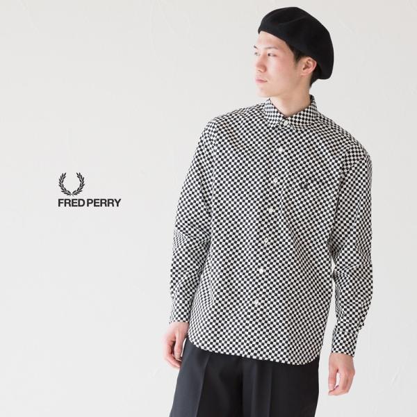 ★オーバーサイズ★ FRED PERRY ポロシャツ 切り替え タータンチェック cocochiya_fp-os-checkshirt