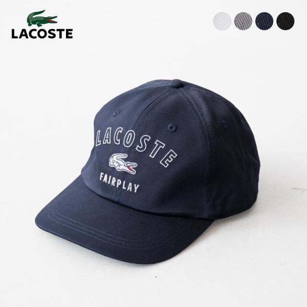 LACOSTE（ラコステ） 刺繍入り 6方 キャップ コットンツイル ロー
