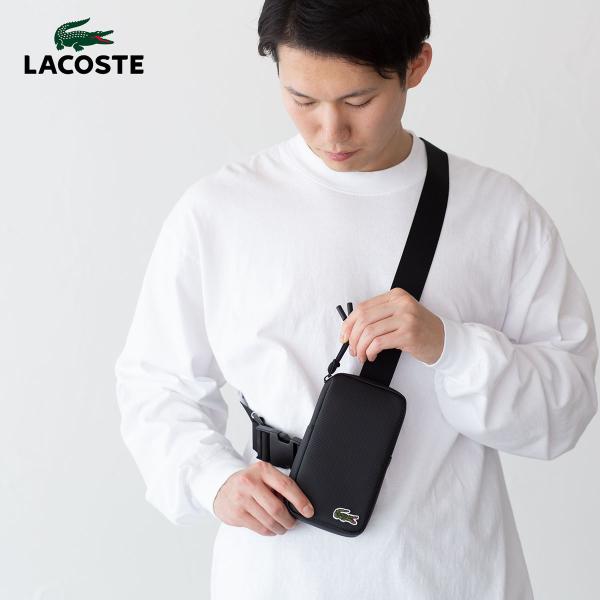 【美品】ラコステ　ボディバッグ　ウエストポーチ　シボ革 ラコステ LACOSTE ボディバッグ ウエストポーチ - メルカリ