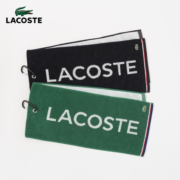 【非売品】LACOSTE　タオル付きゴルフボールギフトとメッシュ巾着袋のセット LACOSTE（ラコステ） ゴルフ フェイスタオル カラビナ付き LACOSTE