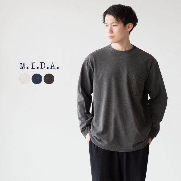 M.I.D.A.（ミダ） ポケット 長袖 Tシャツ M233500 mida メンズ 丸胴