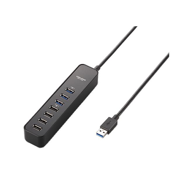 他サイト： エレコム マグネット付USB3.0ハブ 7ポート ブラック U3H-T706SBK ＵＳＢハブ ドッキングステーション ＰＣ周辺機器 パソコン 家電の商品画像
