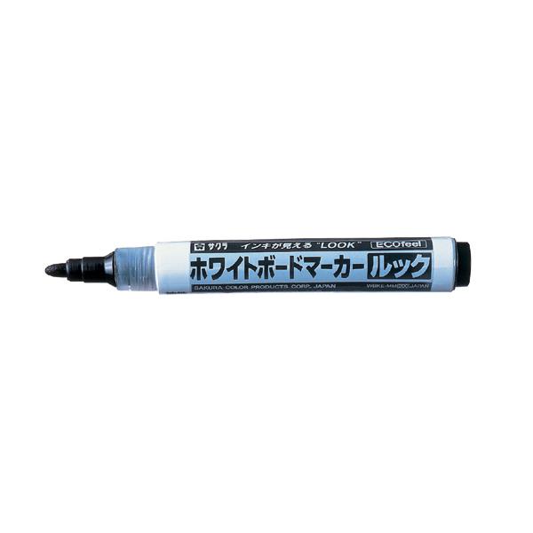 サクラクレパス ホワイトボードマーカー ルック 中字 黒 WBKE-MM＃49 細字 中字 黒インク ホワイトボードマーカー